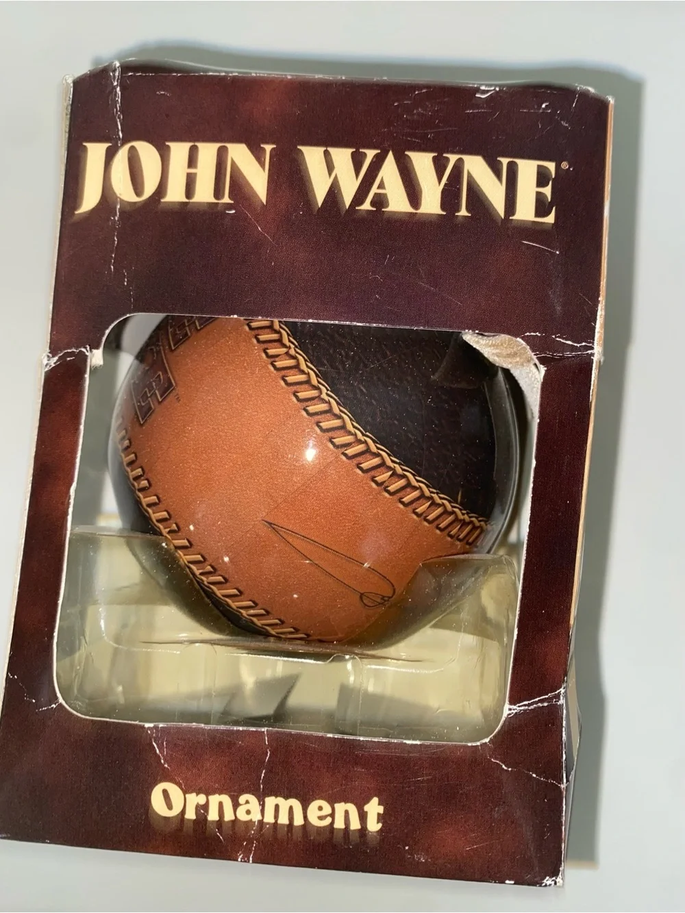 John Wayne The Duke Collectible Decoupage Brown Decorative Christmas Ornament